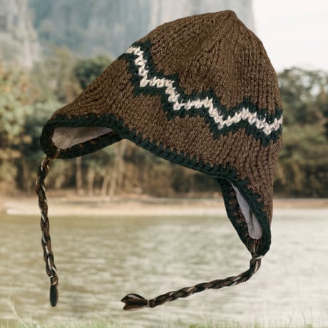 [USED] WOOL x フリース リバースブル　耳あてニット帽