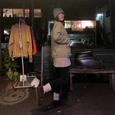 [USED] WOOL RICH モスグリーン FULL ZIP ニット