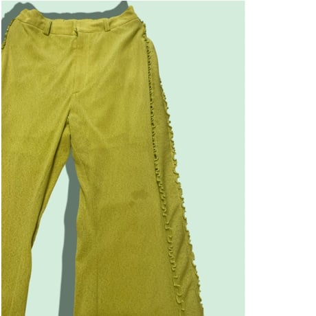 [USED] ライムグリーン🍋‍🟩 フレアPOLY PANTS♡