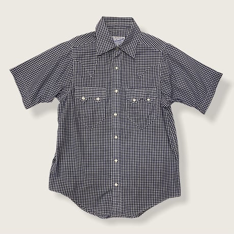 [USED] "Rockmount" ギンガムチェックウエスタンSHIRT！(NAVY)