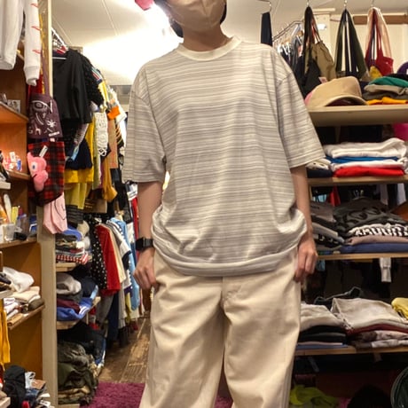 [USED] BEIGE colour ボーダーTee