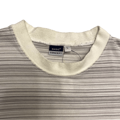 [USED] BEIGE colour ボーダーTee