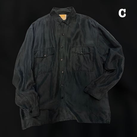 [USED] BLACK SILK SHIRTS
