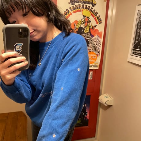 [HILITE STORE] ハンドメイド刺繍SWEAT/ブルー①