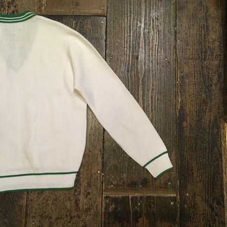 [USED] adidas Green×White Vネックセーター