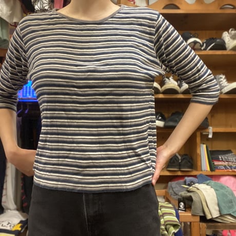 [USED]ボーダー 七分袖ロンtee