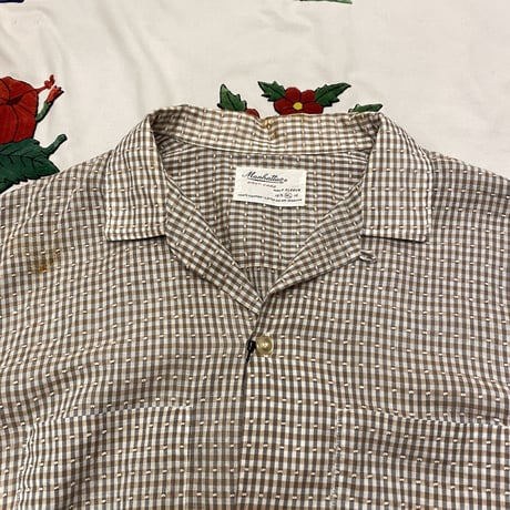[USED] 60's VINTAGE OPEN-COLLAR SHIRT♡