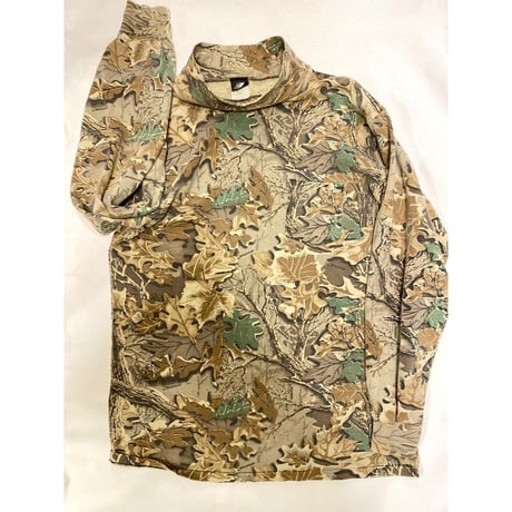 [USED] 90's リアルTREE CAMO Hi-Neck ロンTee