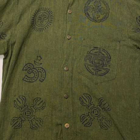 [USED] made in NEPAL カーキシャツ