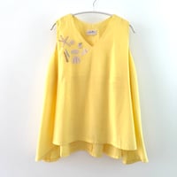 貝殻刺繍のノースリーブブラウス｜レモンイエローB