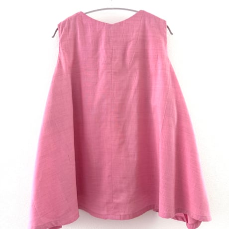 貝殻刺繍のノースリーブブラウス｜ピンクB