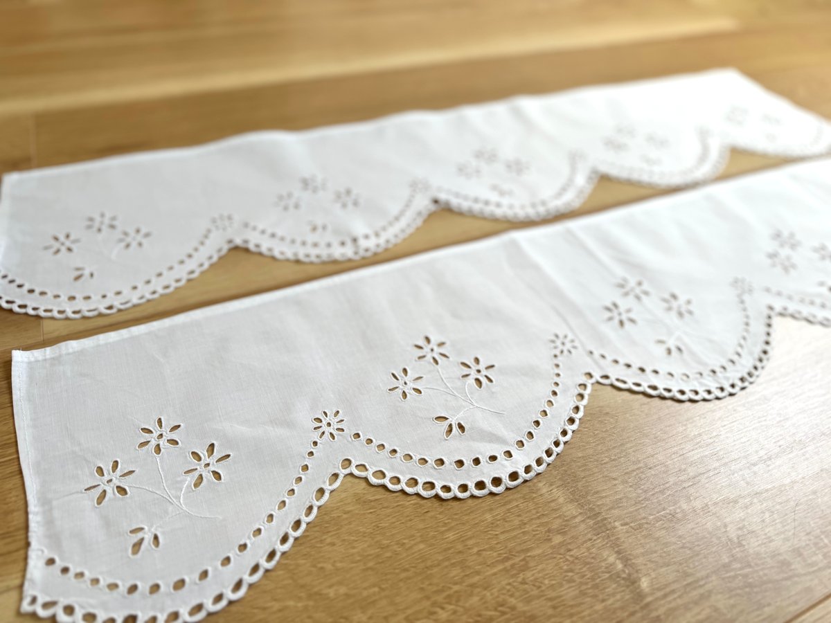 ハンガリー｜刺繍の棚飾り・花のカットワーク 2枚セット | Bahar