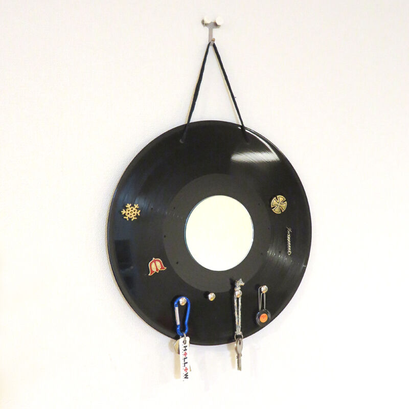 本物のレコードで出来たキーフック アクセサリーラック キーホルダー