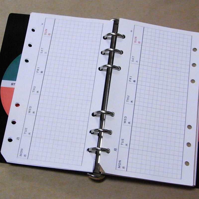 スライド手帳 （週間 横置きバーチカルリフィル30枚） | logu-records