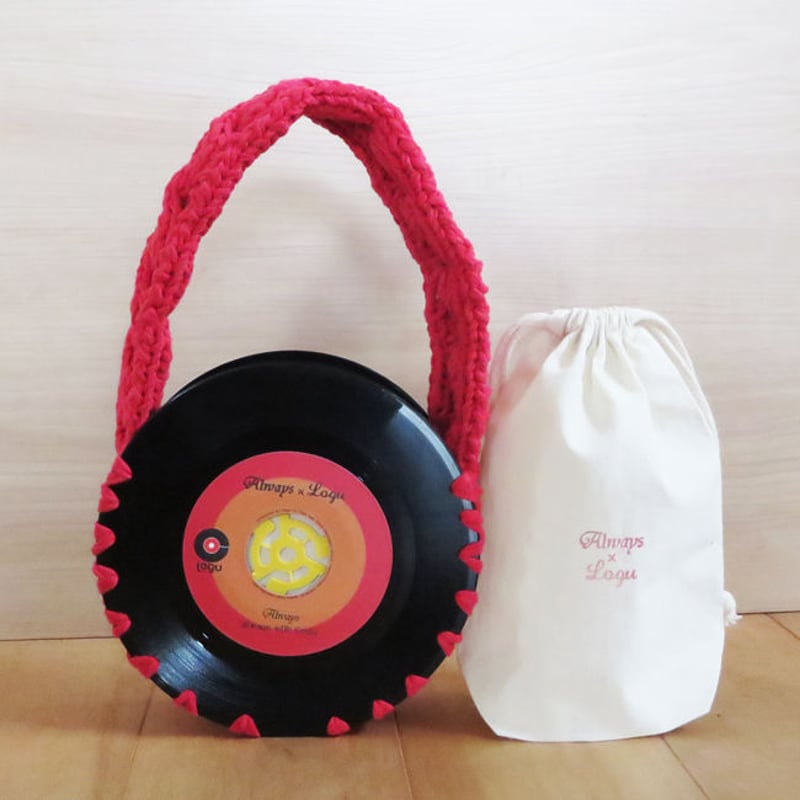 レコードバッグ 本物のレコードで出来たバッグ「bagu 」コットン