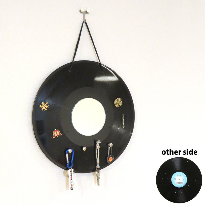 本物のレコードで出来たキーフック アクセサリーラック キーホルダー