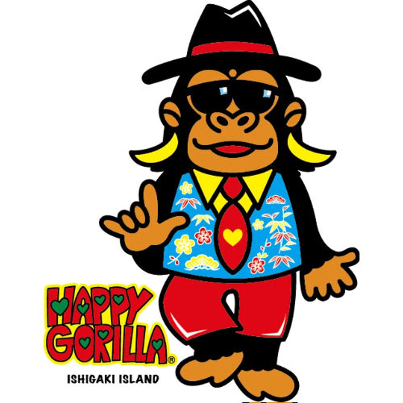 ハッピーゴリラステッカー ミニB | 美らPeach.-石垣島-