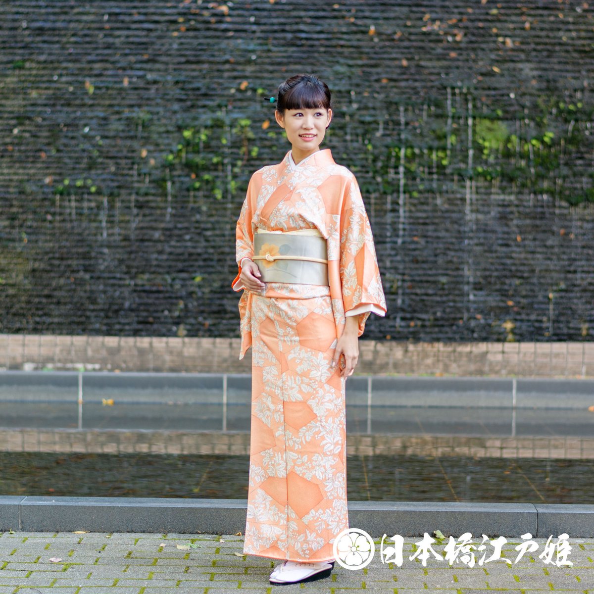 0350 名古屋帯 正絹 銀色 草花文 椿 金糸 引き箔 六通し 帯丈361.5cm  