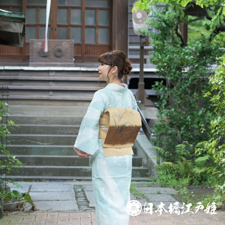 新しい到着 葉 金彩 たんぽぽの綿毛 麻の葉 夏帯 紬 名古屋帯 花 4