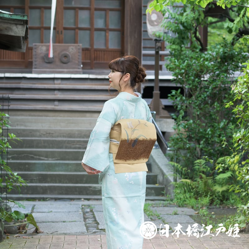 夏紬の染め帯 夏帯 夏らしい色使い ふさわしく 夏紬の染め帯 夏帯 夏らしい色使い ふさわしく