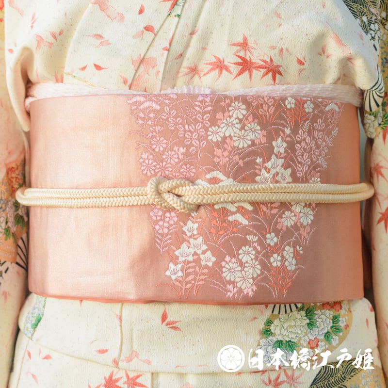 売筋品 正絹 六通袋帯 ピンクの亀甲と青海波 | www.artfive.co.jp