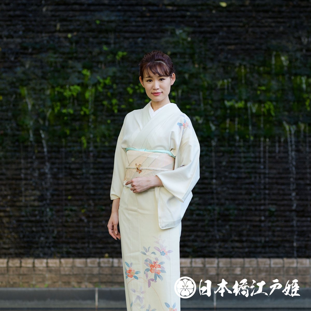 6929□袷友禅長襦袢正絹桜の花157cm前後～美品