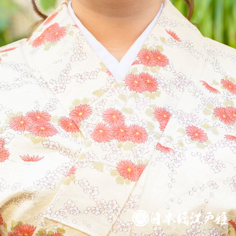 美品 しょうざん生紬袷裄丈66cm カーキ色 褪せた緑色 黄土色