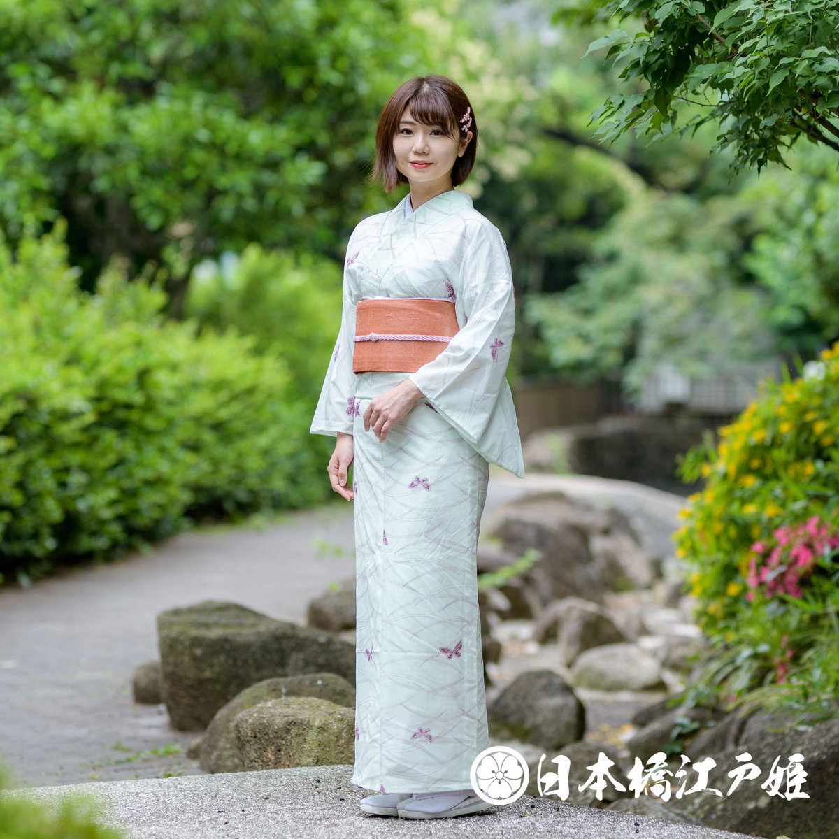 手縫い仕立ての浴衣(ポリエステル） 手縫い仕立ての浴衣(ポリエステル）