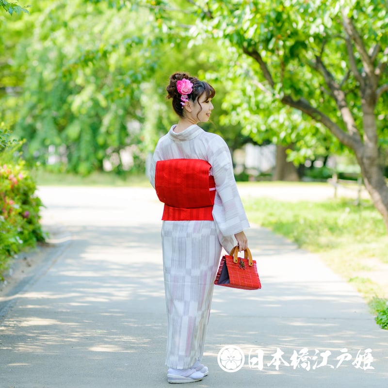 0228 夏物 名古屋帯 Aランク美品 正絹 紗 博多織 全通し 帯丈340cm 