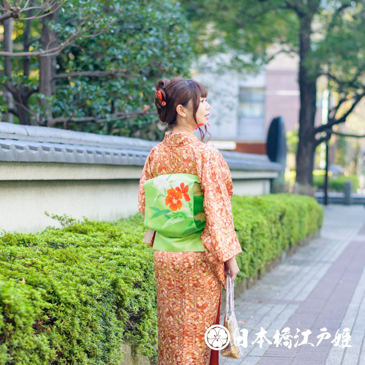 0356 名古屋帯 正絹 黄緑 草花 金糸 銀糸 金彩 お太鼓柄 帯丈356cm
