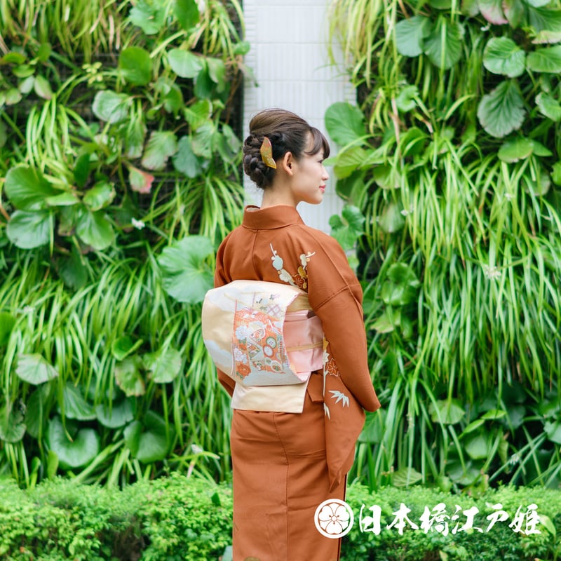 0293 名古屋帯 Aランク美品 正絹 薄ピンク 雲取り 菊唐草 有識文 藤 桐 