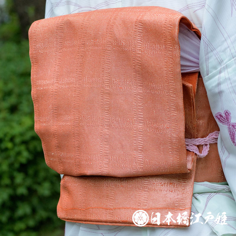 袋帯 秀品 桜 寂しい 鱗 金銀糸 箔 赤 六通 正絹 【中古】 - 着物・浴衣