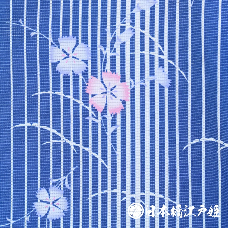 404mk54〇夏物 小紋 花 青 総柄〇美品 - 着物・浴衣 404mk54〇夏物 小紋 花 青 総柄〇美品 - 着物・浴衣
