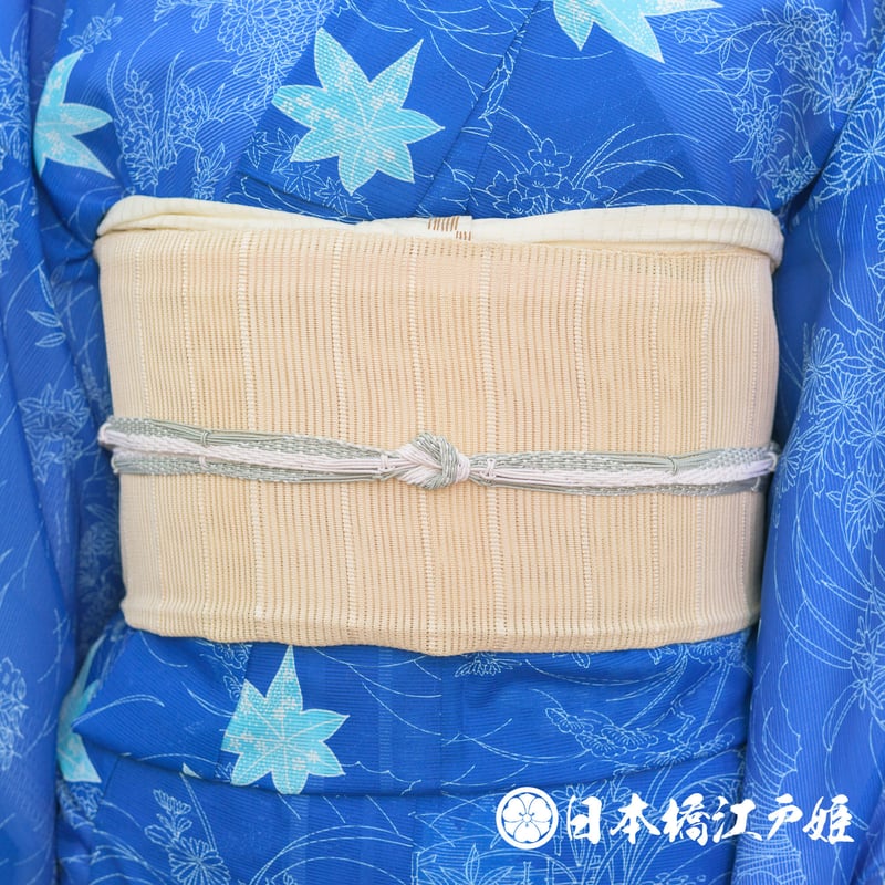 0193 夏物 開き名古屋帯 名品 正絹 全通し よろけ縞 帯丈326cm ...