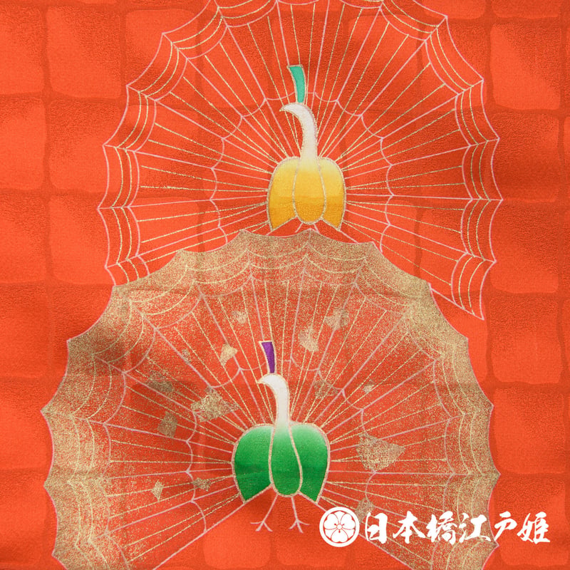 付け下げ 手描 孔雀 赤銅色 良き 正絹 反物