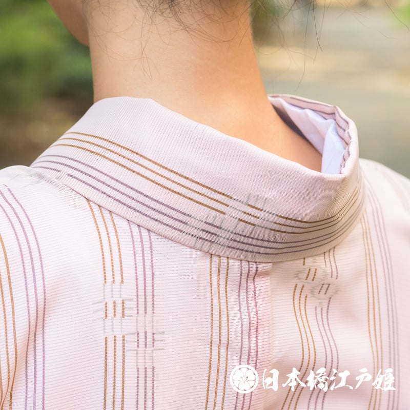 AA7761 夏物 誂仕立付絽小紋 刺繍小紋 薄黄土色小花丸 - 着物・浴衣