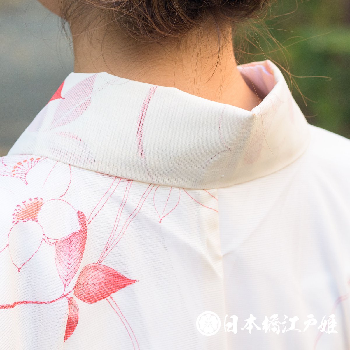 0271 夏物 小紋 薄物 絽 化繊 薄オレンジ 草花 身丈156cm 0271 夏物 小紋 薄物 絽 化繊 薄オレンジ 草花 身丈156cm