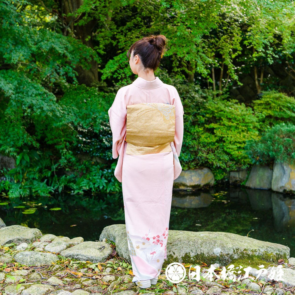 付下げ　付下げ訪問着　ピンク系　刺繍　正絹 袷正絹付下げKimonossimo淡いピンク色牡丹裄64cm