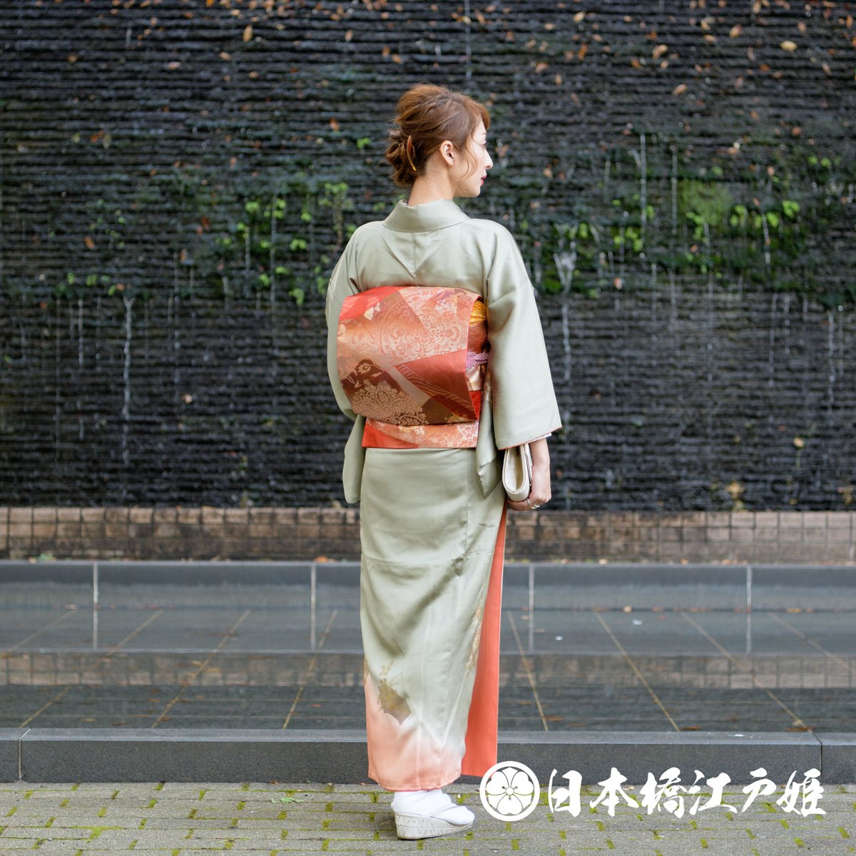 小柄な方必見!/正絹/単衣/辻ヶ花/付下げ/グリーン系/膨れ織 小柄な方必見!/正絹/単衣/辻ヶ花/付下げ/グリーン系/膨れ織