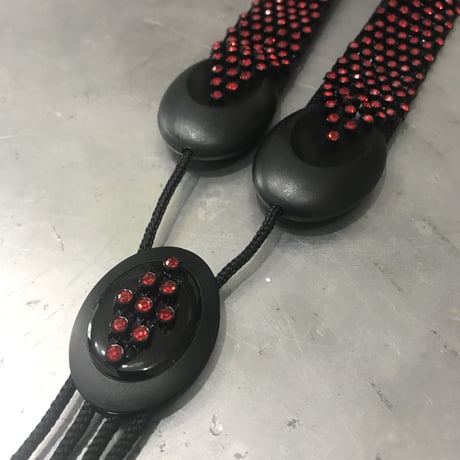 #6 Rhinestone_ RED  Saxophone Strap