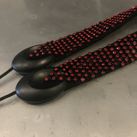 #6 Rhinestone_ RED  Saxophone Strap