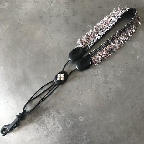 #4 FRINGE_PINK&GRAY_Tweed Saxophone Strap