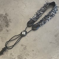 #4 FRINGE_Blue_Tweed Saxophone Strap
