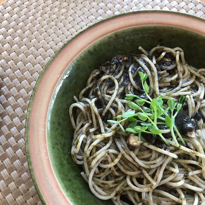 おひさま椎茸とつた金海苔の和風黒パスタ（2人前） | 永島農園