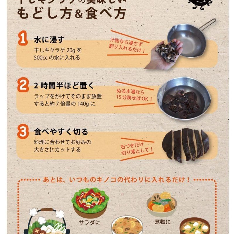 CO₂オフセット済み】おひさま干しキクラゲ70g入り袋 | 永島農園