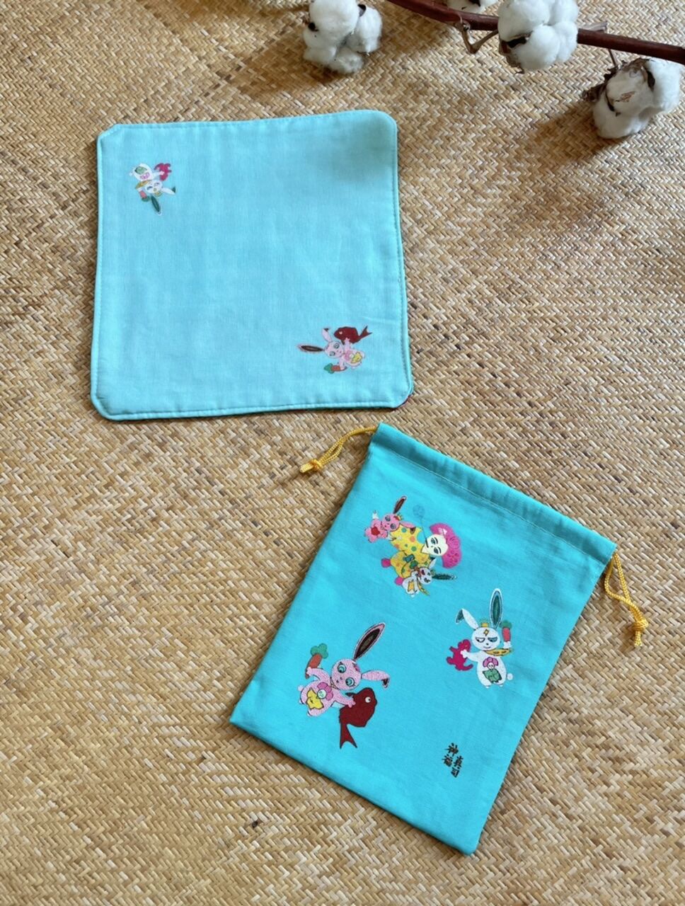 巾着・ハンカチ 三姉妹 | 画家 大杉真司 はんなり舞妓グッズ stores