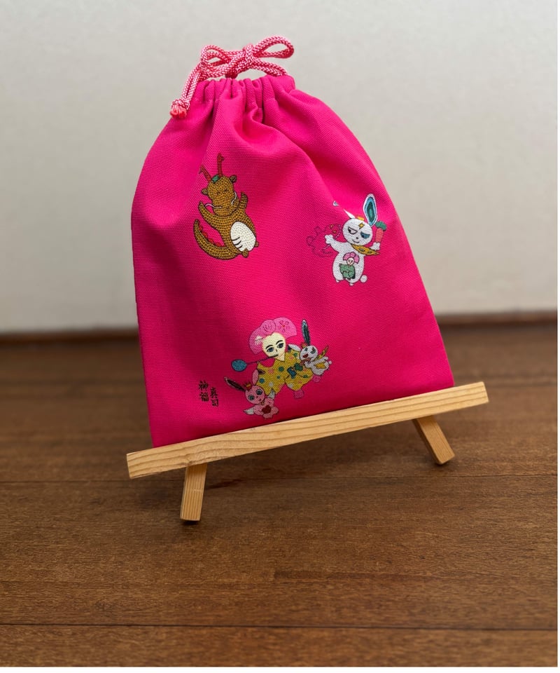 巾着・ハンカチ 舞妓とうさぎとタツ -ミュージック- | 画家 大杉真司