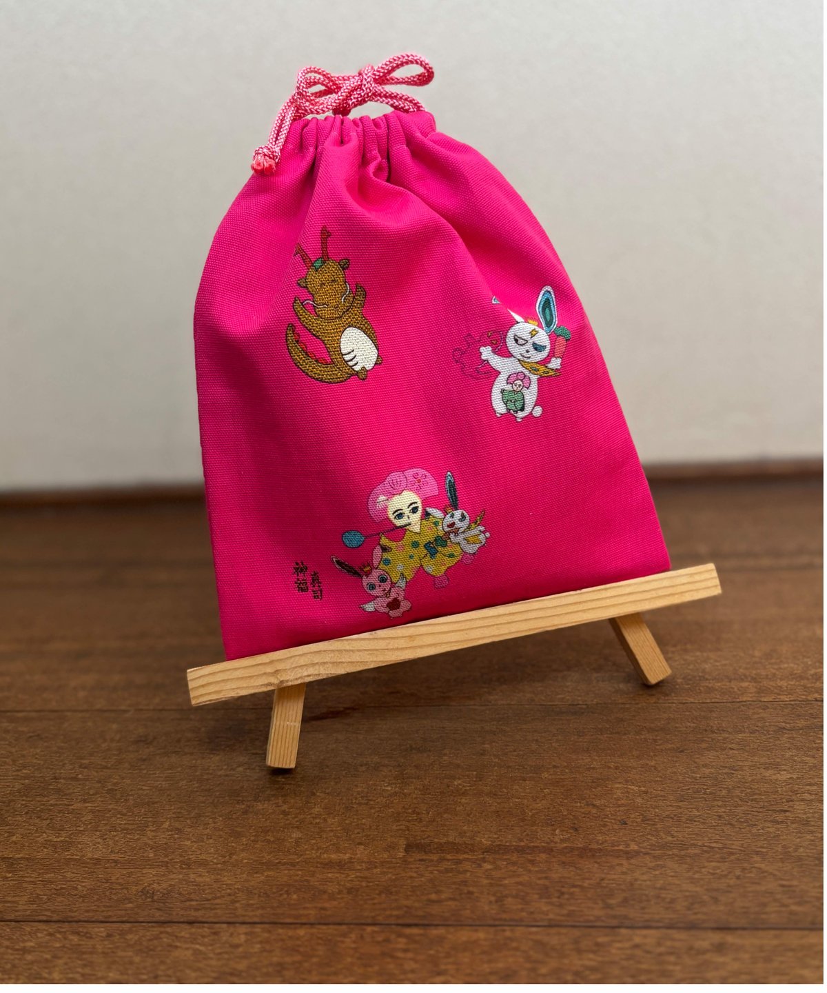 巾着・ハンカチ 舞妓とうさぎとタツ -ミュージック- | 画家 大杉真司