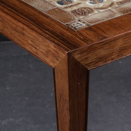 【Vintage】"Baca" Tile Top Coffee Table | Rosewood & Faience