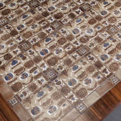 【Vintage】"Baca" Tile Top Coffee Table | Rosewood & Faience